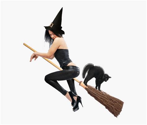 Sexy witch om broom